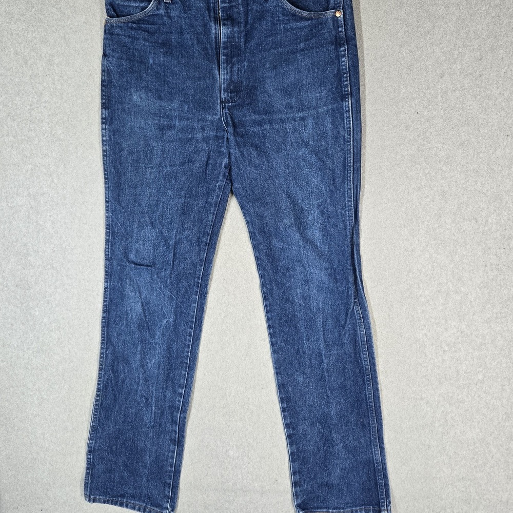 Wrangler Men Jeans 36X36 Blue Denim 936DEN Cowboy Cut Slim Fit 34" Inseam
